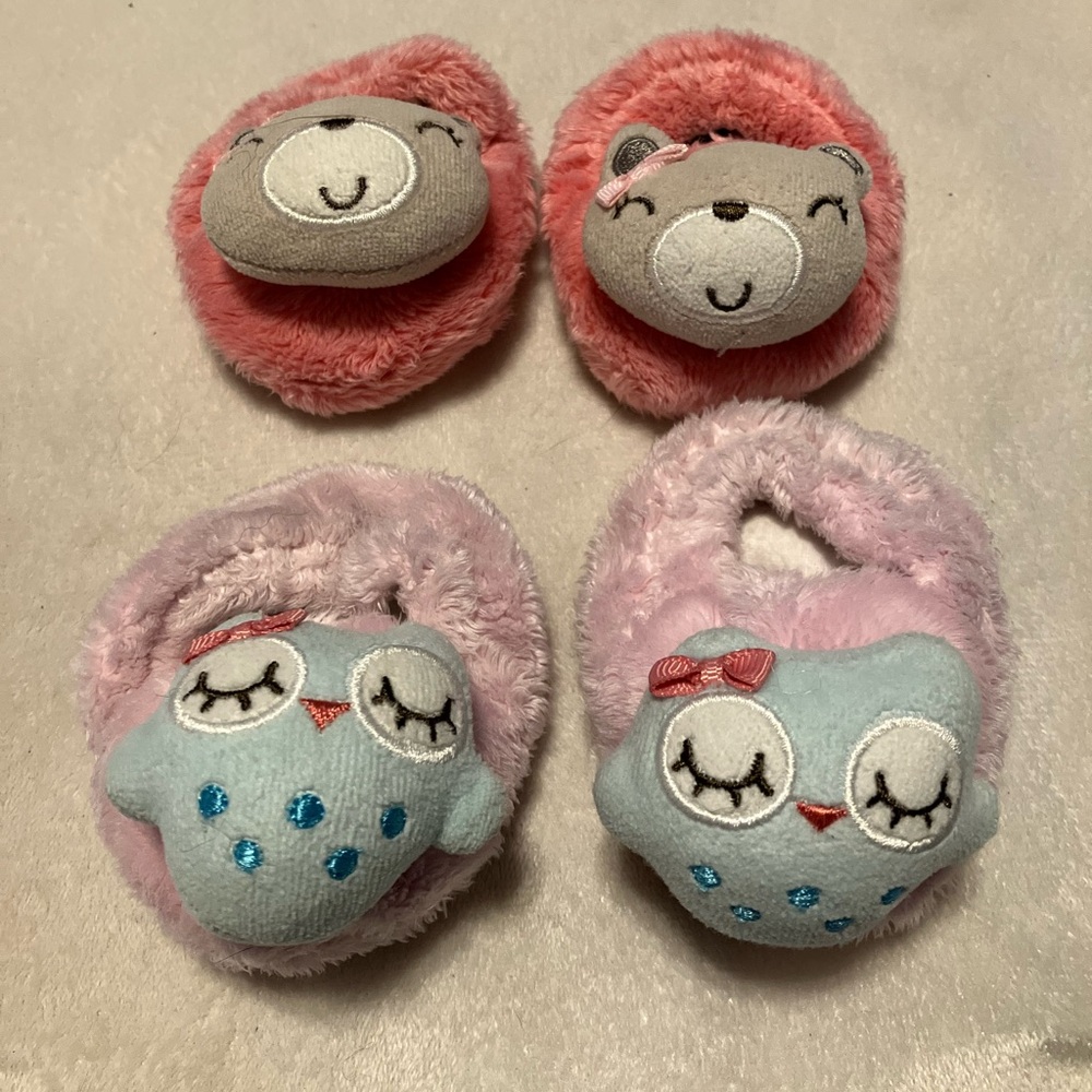 Owl & Bear Plush Slippers